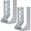 AERZETIX - C58667 - Set di 2 staffe per travi con ali interne 120x190x75x2mm - scarpa del travetto con 52 fori - in acciaio zincato Z275