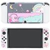 ENFILY Cute Kirby Cover Compatibile con Nintendo Switch OLED, Custodia Dockable, Custodia Ergonomica con Impugnatura Morbida in TPU per Joycon, Set Sparkle Skin