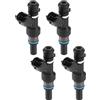 A ABSOPRO Carburante Iniettore 4Pz Per Nissan Micra 1.2L 2010 | 16600-1HC0A, FBY11H0, Disco A 12 Fori, Alta Impedenza, 12V, Metallo Plastica, Nero Argento, Per Nissan Note 1.2L 2013