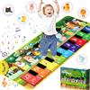 BGIUSQF Tappeto Musicale, Tappeto Musicale Bambini, Bambini Tappetino per Pianoforte con 10 Animali, Tappeto da Danza, Tappeto Musicale Bambini 1 Anno, per Regalo Natale, Regalo di Compleanno