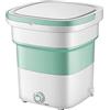 MQQ Lavatrice, Mini Lavatrice Portatile con Manico, Disinfezione Dell'ozono, Macchina for La Pulizia Ad Ultrasuoni, Piccola Piegatura in Stile Biancheria Intima Automatica (Color : Green)