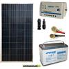 Energiasolare100 Kit pannello solare fotovoltaico 150W 12V poli regolatore 10A PWM batteria AGM 1