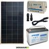 Energiasolare100 Kit Solare Fotovoltaico 150W 12V Batteria AGM 100Ah Casa Baita Chalet