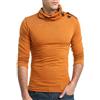 Huixin T-Shirt A Manica Lunga Nerissima Maschile Unita Skinny Tinta T-Shirt in Pizzo Camicia A Maniche Corte in Camoscio con Collo Alto T Shirt Scollo Unico Scollo A Manica Lunga Autunno