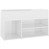 vidaXL Panca Portascarpe Bianco Lucido 80x30x45 cm in Truciolato