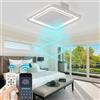 WDENI Ventilatore a led dimmerabile, ventilatore da soffitto senza pale, smontabile e lavabile, 120° Swing Wind, plafoniera per camera da letto. (KJ-WY107F-C)