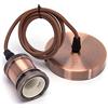 CLICLED Portalampada Vintage Bronzo Lampada a Sospensione Effetto Metallo 2M Attacco E27 Industrial 60W