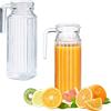 Relaxdays 2X Caraffa in Vetro da 1 l, Manico, per Hotel, Lavabile in Lavastoviglie, con Coperchio, Allungata, Trasparente