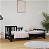 Tidyard Divano Letto Estraibile,Dormeuse Estraibile,Divano Letto con Secondo,Divano Letto in Legno,Divano Letto Scomparsa,Divani Letto Due Posti,Divano Letto con Doghe in Legno,Nero 2X(90x190) cm