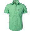 PARKLEES Camicia da uomo casual a quadri con bottoni in cotone a maniche corte a quadretti, vestibilità regolare con tasca, A quadretti verdi, XX-Large