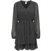 ONLY Onlrobey Isabella Life-Vestito con Scollo a V Abito Estivo, Nero/AOP: Crema a Pois, S Donna