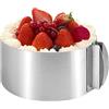 WOKICOR Anello per torta regolabile, 16 - 30 cm, anello alto 8,5 cm, in acciaio inox, forma stabile, stabile per la preparazione di torte, torte a strati e torte