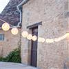 Lights4fun Catena di 20 luci LED con lanterne in tessuto impermeabile bianco per uso interno ed esterno