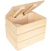 Creative Deco Baule in Legno Naturale con Coperchio Grande | 27,5 x 20 x 21,5 | Baule da Esterno, Cassapanca Vintage Shabby | Armadio Legno Portaoggetti per Contenere | per Decorare Fai-da-Te