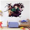 Grenric Adesivi da parete a tema anime, multicolore, decorazione da parete in PVC, impermeabili, per interni, 4 pezzi