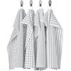 Ikea RINNIG 4 strofinacci da cucina, bianco/grigio scuro 45x60 cm