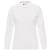 PAYPER Florence Lady Polo a Manica Lunga da Donna Sfiancata 100% Cotone Effetto Perlato Spacchetti Laterali Rinforzo Sagomato retrocollo Bianco (M)