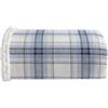 Eddie Bauer - Coperta, flanella di cotone, decorazione per la casa, biancheria da letto Sherpa reversibile per tutte le stagioni (Edgewood Plaid blu, copriletto)