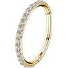 OUFER 18G Naso Anello Cerchio Hoop Nose Ring Nostril Helix Piercing Acciaio Inossidabile 316L CZ Daith Trago Oro Orecchino Cartilage Septum Clicker Gioielli 12 mm