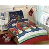 Rapport Home Father Christmas Set di Biancheria da Letto, Trapunta Copripiumino e Federa, Disegno: Babbo Natale, Pupazzi di Neve e Pinguini, Colore: Multicolore, Multi-Colour, 2 pezzi, Singolo