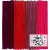 TOAOB THE ONE AND ONLY BABY TOAOB 100 Pezzi Scovolini per Lavoretti Rosso Pipe Cleaner Bastoncini Decorativi e 100 Occhi Mobili Adesivi per Bambole Pupazzi Artigianato Scrapbooking Fai da Te