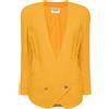 CHANEL Pre-Owned - Giacca doppiopetto senza colletto anni '90-2000 - Donna - seta/lana - 38 - Giallo