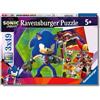 Ravensburger - Puzzles Sonic Prime Confezioni Da 3 | Puzzle Bambini 5 Anni O Più | Regalo Bimba 5 Anni 3 X 49 Pezzi | Puzzle Bambini 21 X 21 Cm | Puzzles Perfetti Ravensburger