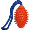 karlie gioco in gomma ruffus aqua football con maniglia 13cm
