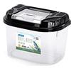 Nobleza Terrario di Plastica per Rettili,Adatto per Tartarughe Geco Lucertola Serpente Ragno,Scatola di Trasparente con Coperchio,Ventilata e Maniglia,Taglia M: L22.4*W15.3*H15.3cm