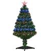 HOMCOM Albero di Natale Artificiale in PVC con 90 Luci LED e Fibre Ottiche, 90 Rami e Base Pieghevole, Φ48x90cm, Verde