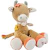 Nattou Mini-Peluche in Cotone e Velour, Mucca Mila, Per Neonati e Bambini Prematuri, Sonaglio Incorporato, Ca. 20 cm, Mila, Zoe e Lana, Beige