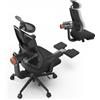 NEWTRAL Sedia Ergonomica MagicH-BP con poggiapiedi, schienale autoregolante e supporto adattivo per la zona lombare - Nero