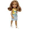 Barbie Mattel - Barbie Chelsea Friend Doll, Wearing Shirt with Dream, Skirt with Cloud Print and White Shoes