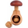 Creative Home Schiaccianoci a Forma di Fungo in Legno Marrone| Schiaccianoci in Legnio di Faggio Naturale, Solido e Utile Schiaccianoci- Fungo | Apre Dado con Poca Forza | Regalo per Bambini e Anziani