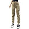 Nuofengkudu Donna Petite Harem Pantaloni Cargo con Tasche Laterali Elasticizzati Jogging Pantalone alla Caviglia Elastico in Vita Comodi Moda Punk Hip Hop Classici Casual Jogger Pants Khaki S