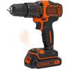 BLACK+DECKER Trapano/Avvitatore a Percussione 18V-1.5Ah con 2 Batterie in Valigetta. BDCHD18KB-QW