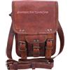 Fatto a mano Borsa a tracolla mobile 11" Messenger vintage in vera pelle tracolla fatta a ...