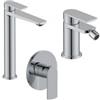 DEGHI Set miscelatore lavabo alto e bidet con incasso doccia cromo - Fluid