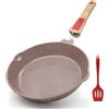 AIKENBBKK padella 28 cm con rivestimento antiaderente in ceramica, padella in ceramica sana con manico rimovibile, lavabile in forno e in lavastoviglie, senza PFAS PFOA e PTFE- Marrone