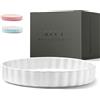 KIVY Teglia Forno [28 cm] | Teglia da Forno in Ceramica Antiaderente | Stampo per Dolci in Ceramica Bianca | Stampo per Torte | Stampo per Quiche | Stampo in Ceramica Rotondo