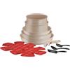 Tefal Ingenio Delight L7839002 - Set di pentole da 17 pezzi, padelle, casseruole, induzione, rivestimento antiaderente, indicatore di temperatura, impilabile, lavabile in lavastoviglie, prodotto in
