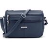 Woodland Leathers Lorenz - Borsa a tracolla da donna in vera pelle morbida, Navy (21x15 Cm), Small