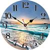 VIKMARI 30 CM Orologi da Parete Legno Orologio da Parete Cucina Orologio da Parete Silenzioso Non Ticchettio Tema Mare Decorazione Parete per Soggiorno Camera da Letto Sala da Pranzo, Onda dell'Oceano