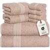 nice homeit Set Asciugamani in Cotone 100%, 8 Pezzi, Asciugamani Da Bagno, Made in Italy, Palestra, Hotel e Spa. Molto Assorbente (CIPRIA)