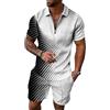 Osheoiso 2 Pezzi T-Shirt da Uomo Sportiva Completi Tuta da Jogging T-Shirt da Uomo Camicia a Maniche Corte Pantaloncini T-Shirt Pantaloncini Camicia Estate A Bianco S