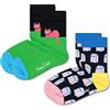 Happy Socks Fenicottero Calzini, 2 Paia HS424, 7-9 Anni Unisex-Bambini e Ragazzi