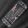 ENFILY Cherry Blossoms Glitter Protective Case for Nintendo Switch OLED, Cute Bling Clear Soft TPU Slim Cover, Kawaii Dockable Case for NS, Sparkle Skin Set