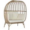 DKD Home Decor Poltrona da giardino DKD Home Decor Bianco Marrone Acciaio rattan sintetico 130