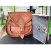 Fatto a mano Borsa da sella 15" in vera pelle messenger tracolla mini notebook senza