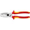 KNIPEX Cesoia per cavi con doppio tagliente in confezione Self-service cromata isolati con manici rivestiti in materiale bicomponente, 95 16 200 SB